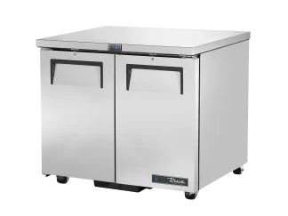 Réfrigérateur comptoir bas pour cuisine, 2 portes battantes pleines