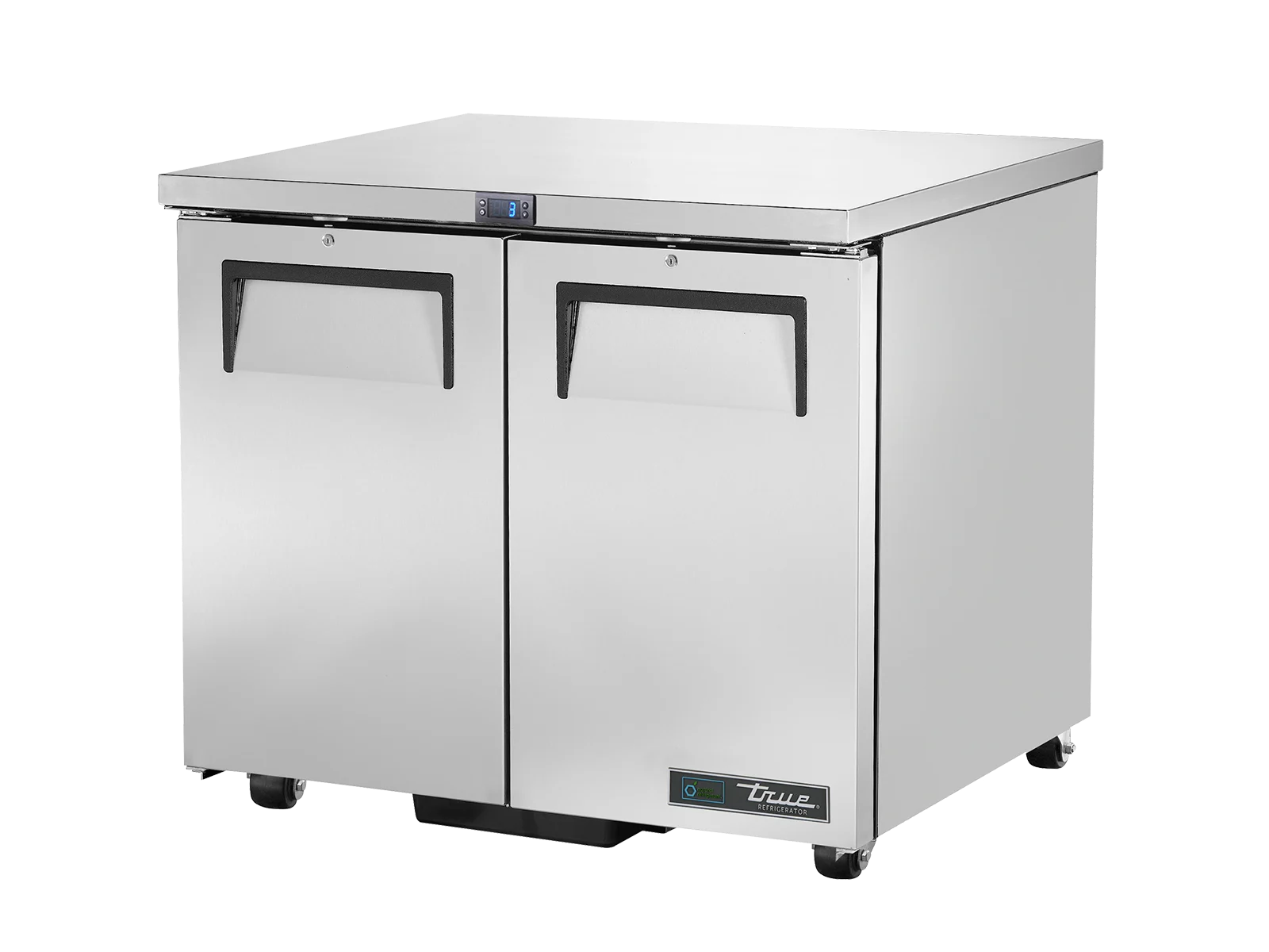 Réfrigérateur comptoir bas pour cuisine, 2 portes battantes pleines