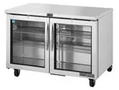 Réfrigérateur comptoir bas pour cuisine, 2 portes battantes vitrées TUC-48G-HC~FGD01