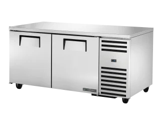 Réfrigérateur comptoir bas, grande capacité, 2 portes battantes pleines