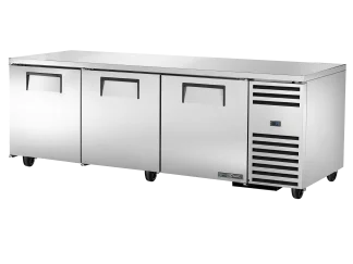 Deep Undercounter Refrigerator, 3 Solid Swing Doors