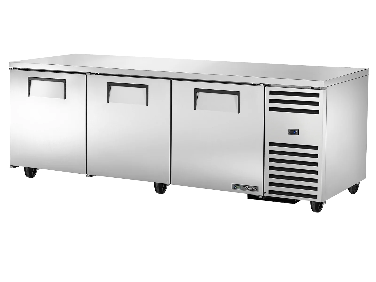 Deep Undercounter Refrigerator, 3 Solid Swing Doors