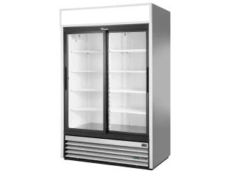 Réfrigérateur vertical pour libre service, 2 portes coulissantes vitrées