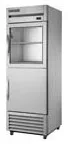 Armoire verticale « bi-température », 1 porillon vitrée + 1 porte pleine battante T-23DT-1-G-1-HC~FGD01