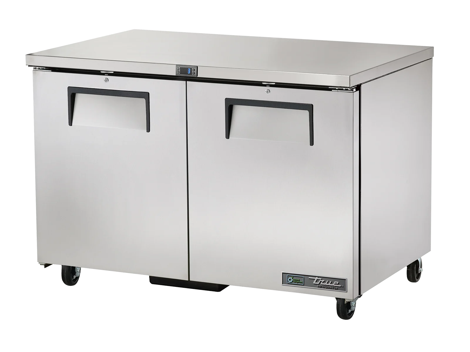 Réfrigérateur comptoir bas pour cuisine, 2 portes battantes pleines