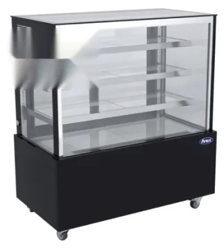 Vitrine droite noire 3 étagères
